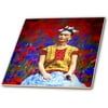 ct_266910_7 Frida- Free Artistic Adaptation of The Mexican Paintress Glass Tile, 8"