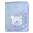 thumbnail image 5 of Baby Essentials 40"L x 30"W Satin Trim Fleece Baby Throw Blanket with Matching Hanging Door Décor Pillow for Newborns, Infants and Toddlers in Thank Heaven for Little Boys, 5 of 5