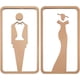 thumbnail image 1 of 2 letreros para puerta de baño, letreros de identificación para baños de damas y caballeros, letreros para baños de hombres y mujeres, pegatinas de pared autoadhesivas sin perforar., 1 of 5