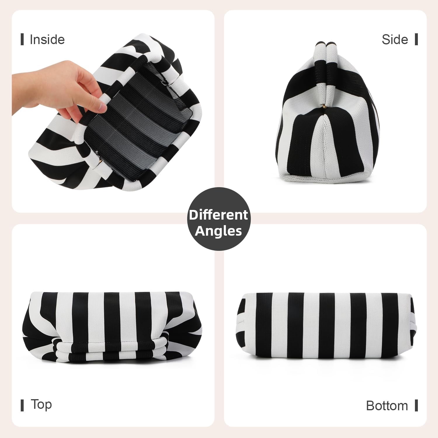 Woven Clutch Purses for Women Casual Crochet Dumpling Handbags Small Cloud Purse Summer Beach Bag