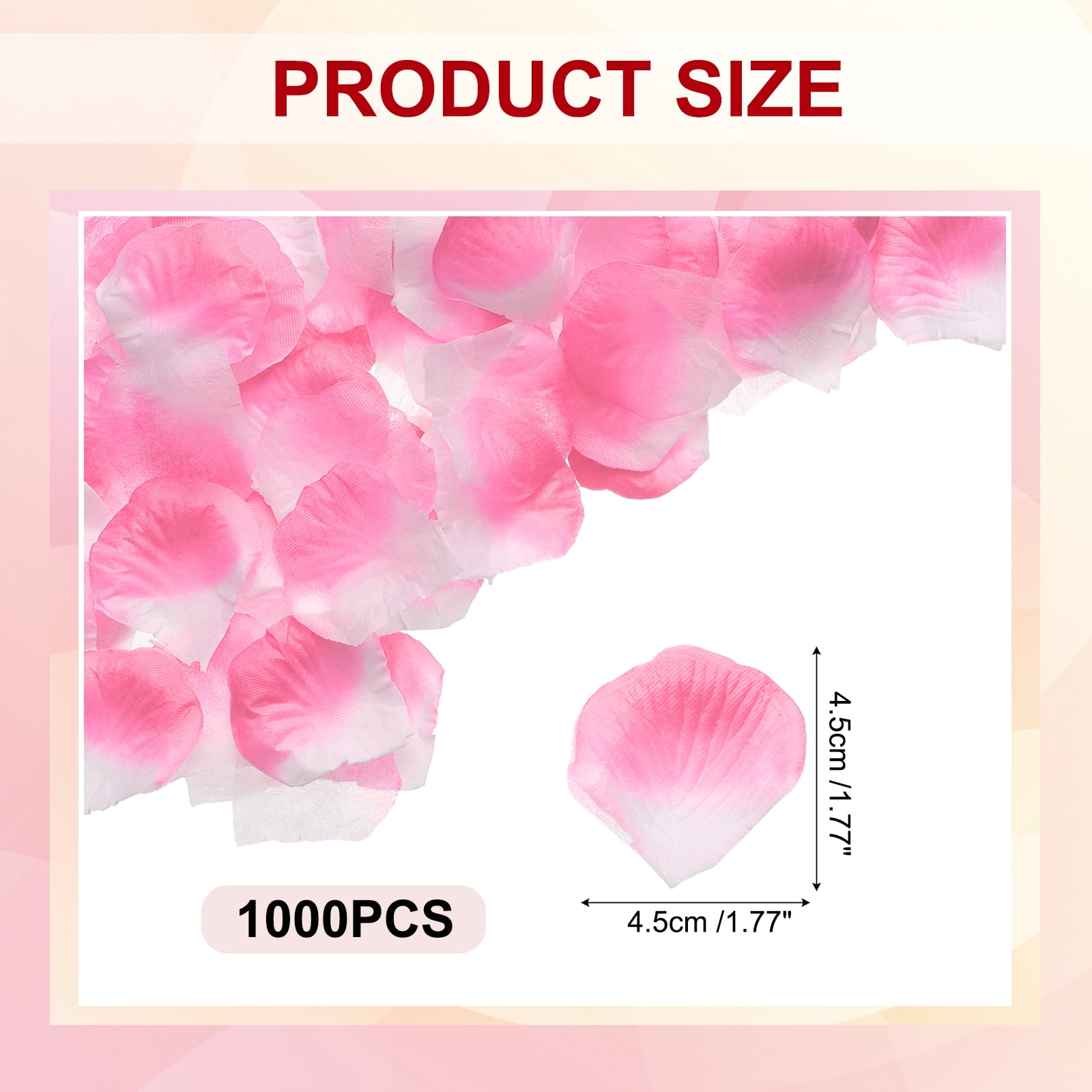 Unique Bargains Silk Fake Flower Petals for Wedding Indoor Decor 1000 Pcs Pink White