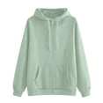thumbnail image 4 of Summer Sweatshirts For Women No Hood Lightweight Crewneck Shirt Long Sleeve Pullover Casual Hoodless Hoodie Green L, 4 of 5