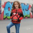 thumbnail image 3 of Xixirimido Christmas Snowflake Paw Red Pattern Girls' Hoodies Sweatshirts with Pocket Half Zipper Pullover Crop Tops for Teen Girls Long Sleeve Sweater Size 13-14, 3 of 7