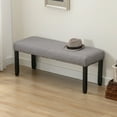thumbnail image 3 of Duhome Upholstered Bench with Nailhead Trim, Dining Bench Entryway Bench End of Bed Bench Footstool with Wood Legs, Linen Gray, 3 of 9