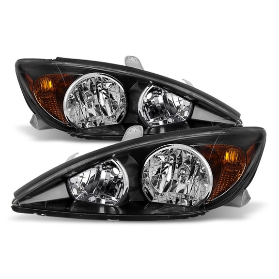 For 2002 2003 2004 Toyota Camry Black SE Style Headlights Headlamps Left Right