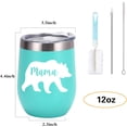 thumbnail image 6 of Mama Bear Wine Glass Tumbler 12 Z Insulated Stainless Steel Travel Mug with Straw for Mom Birthday Mothers Day Cute Mom Cups, 6 of 6
