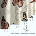 thumbnail image 6 of Beige Butterfly Pattern Shower Curtain 36"x72" ,Bathroom Decorative Shower Curtains Set with 12 Hooks,Modern Waterproof Washable Shower Curtain, 6 of 6