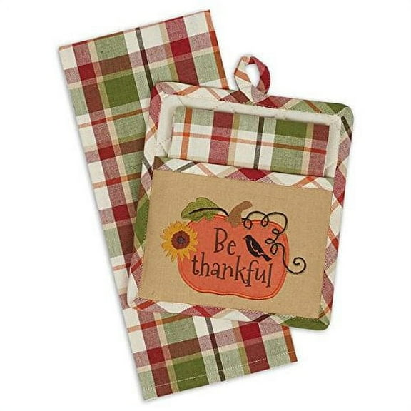 Design Imports DII Country Pumpkin Potholder Kitchen Gift Set