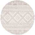 thumbnail image 2 of SAFAVIEH Micro-Loop Regis Geometric Aztec Wool Area Rug, Grey/Ivory, 5' x 5' Round, 2 of 5