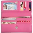 thumbnail image 2 of Genuine Leather Wallets For Women - Ladies Accordion Clutch Wallet With Coin Purse Pocket And ID Window RFID Blocking, 2 of 3