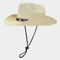 thumbnail image 4 of Summer Holiday Fashion Casual Style Sun Hat With Lanyard Outdoor Shade Cowboy Hat, 4 of 4