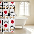 thumbnail image 3 of Erosebridal Classic Makeup Shower Curtain 72Wx84L,Dreamy Lipstick Bathroom Shower Curtain,White Black, 3 of 5