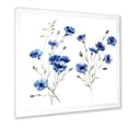 thumbnail image 2 of Designart 'Blue Cornflowers With Green Leaves On White III' Traditional Framed Art Print, 2 of 4