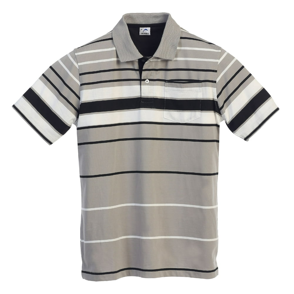 Gioberti - Gioberti Mens Slim Fit Striped Polo Shirt with Pocket ...