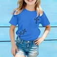thumbnail image 3 of lnmuld Girls Graphic Short Sleeve Comfortable Casual Tee - Daily Wear Color:Blue,Size:5-6 Years, 3 of 4