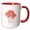 Red/White, variant on 3drose, Stylized Line Drawing Artistic Red Roses Vector, 11oz Two-tone Black Mug