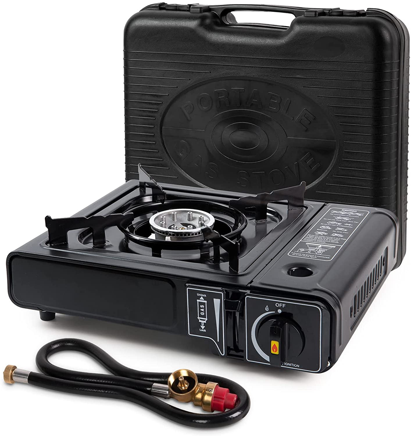 SHINESTAR Portable Dual Fuel Gas Stove for Camping and Outdoor Cooking with Butane & Propane