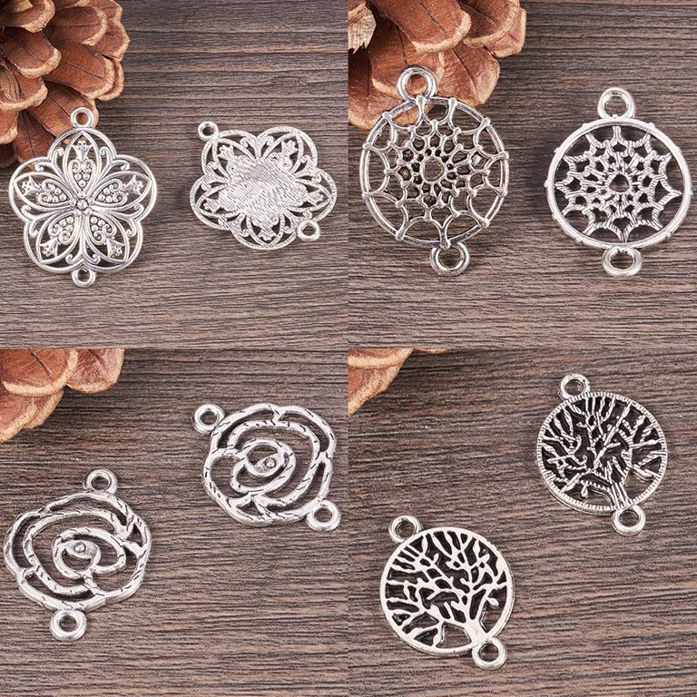 60pcs Tibetan Style Pendant Charms - Evil Eye, Sea Turtle, Owl & More For DIY Jewelry Making