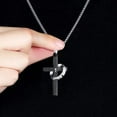 thumbnail image 2 of BKBP Cross Pendant Necklace Fashion Men's Stainless Steel Our Father Prayer Ring Chain, 2 of 5