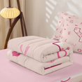 thumbnail image 5 of Catabedysis Cute Loves Monogrammed Zipper Full Size Comforter Sets with Fitted Sheet and 2 Pillowcases,Initial Letter Y Zipper Bedding Set For Girls,Pink Reversible,4 Pieces, 5 of 7