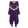thumbnail image 3 of Alvivi Women's Praise Worship Dance Dress Lyrical Dance Costume Liturgical Dancewear Purple XL, 3 of 7