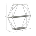 thumbnail image 5 of Geometric Wall Mounted Shelf for Home Decor - Hanging Storage Organizer for Living Room, Bedroom, and Entryway - Metal Frame And Wood Wall Organizer Storage for Casual Spaces - 21", Gray & White, 5 of 12