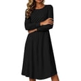 thumbnail image 4 of Omexry Work Dresses for Women Women's Fashion And Leisure Splicing Long Sleeve Round Neck Loose And Comfortable Dress, 4 of 7