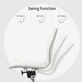 thumbnail image 6 of 2xhome White Mid Century Executive Office Chair Mid back PU Leather No Arm Rest Arms Tilt Adjustable Height Back Support Task Work Chrome Manager Armless Ergonomic, Set of 1, 1 piece, 6 of 11