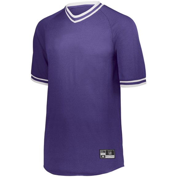 Holloway Sportswear S Boys Retro V-Neck Baseball Jersey Purple/White 221221