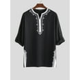 thumbnail image 3 of Men's African Dashiki Long Sleeve Ethnic T Shirts Hippie Shirt Tops Kaftan, 3 of 6