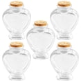 thumbnail image 6 of OFFIGAM Set of 5 Heart Shaped Glass Jars with Cork Seals for Crafts and Art Projects, 4.1 Inches Tall, 6 of 8