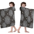 thumbnail image 4 of Spider Web and Spiders Halloween Pattern Hooded Bath Towel，60"x35" for Ages 3 To 12 Kids, Quick Dry Lightweight Soft Microfiber Hood Beach Towel Cover Up for Kids, 4 of 7