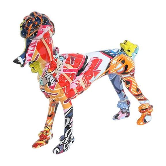 Hand Painted Dog Toy for Kids Figurine Model Poodle Home or Garden Decoration Indoor Showcase Sculpture Tabletop Cabinet Car Dashboard Ornaments