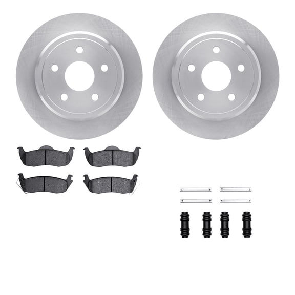 Dynamic Friction Company Rear Brake Rotors with 5000 Advanced Brake Pads includes Hardware 6512-42046