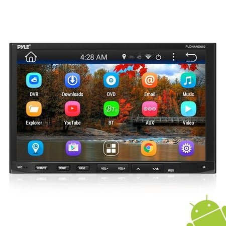 PYLE PLDNAND692 - Double DIN Android Headunit Stereo Receiver, Tablet-Style Functionality, 7'' Touchscreen Display, Wi-Fi Web Browsing & App Download, GPS Navigation, Bluetooth Wireless
