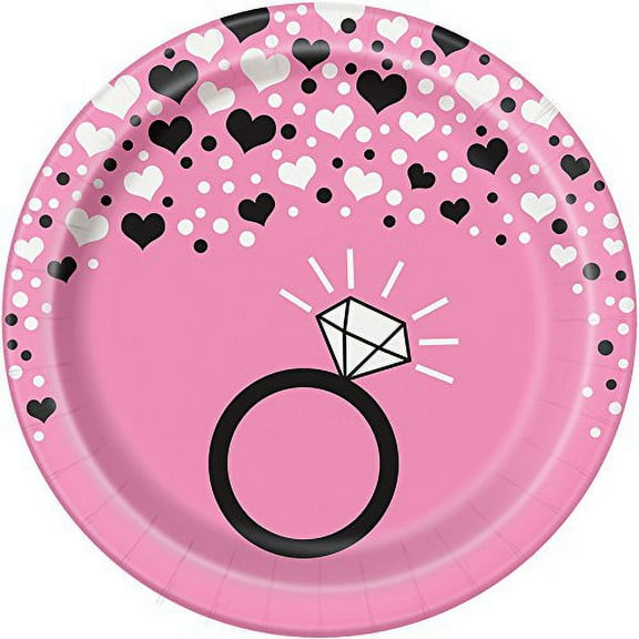 Bachelorette Party Plates, 7 in, Pink, 8ct