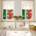 thumbnail image 4 of Kitchen Curtains Set, Summer Watermelon Kitchen Curtains and Valances Set, Red Green Love Heart Flowers Rod Pocket Tier Curtains 36 Inch Length for Cafe/Bedroom Windows, 4 of 6