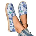thumbnail image 5 of Willtoo Women Floral Print Slip On Espadrille Flats Round Toe Breathable Canvas Casual Shoes Woven Sole Lightweight Walking Flat Shoes, 5 of 6