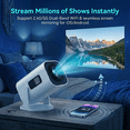 thumbnail image 3 of Gazsocy Mini Projector with Wifi and Bluetooth,Smart Video Projector Support 4K Decoding, Built in Speaker and App,200 ANSI, 3 of 10