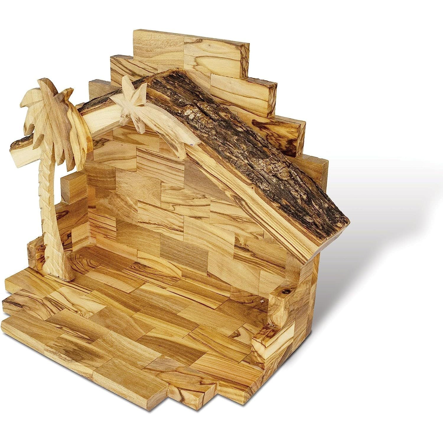 Olive Wood Nativity Set from Bethlehem Intricately Hand Carved Wooden