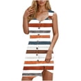 thumbnail image 2 of Ovzne Robes pour Femmes 2025 Robe de Plage Printemps et Été Vacances Bouton Col en V Bretelles Robe Robe d'Été Liquidation, 2 of 7