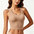 thumbnail image 2 of Nfurl Longline Sports Bras for Women High Impact Molded Cup Racerback Sports Bra High Support Push up Wireless Workout Gym Yoga Crop Tops Khaki,XL, 2 of 5