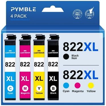 822 Ink for Epson 822 Ink for Epson 822XL Ink Cartridges for Epson Workforce Pro WF-3820 WF-4820 WF-4833 WF-4834 WF-4830(4-Pack, Black Cyan Magenta Yellow)
