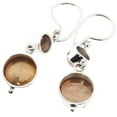 thumbnail image 3 of Bronze-tone Freshwater Coin Cultured Pearl 925 Sterling Silver Earrings, 1", 3 of 3
