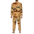 thumbnail image 5 of Kll Brown Mushrooms Sleepwear Mens Flannel Pajamas,Long Cotton Pj Set, 5 of 9