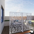 thumbnail image 5 of White Metal Privacy Screen 3.8Ft W x 6Ft H, Freestanding Decorative Divider for Indoor & Outdoor Use, Bird Pattern Privacy Panel for Balcony, Patio, Garden & Room Separation, 5 of 8