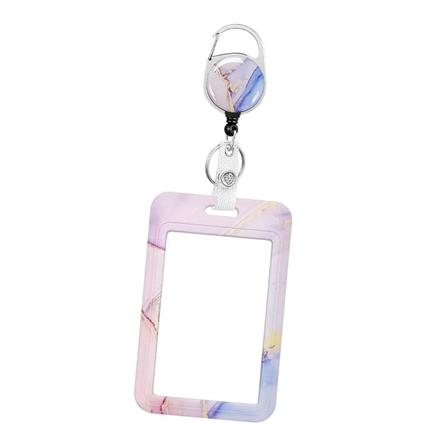 lionlar Retractable Holder ID Card Work Holder for Driver Licenses Violet