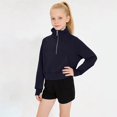 thumbnail image 2 of BLVB Girls Half Zip Sweatshirt Fleece Pullover Sweatshirts Fall Winter Clothes for Teen Girls Thumb Hole for 5-14 Years, 2 of 6