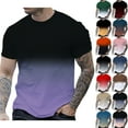 thumbnail image 2 of ZCFZJW Ombre Shirts for Men Casual Tie Dye Summer Short Sleeve Crew Neck Basic Workout Tees Shirt Loose Regular Fit Cotton Pullover Tops Beige XL, 2 of 4