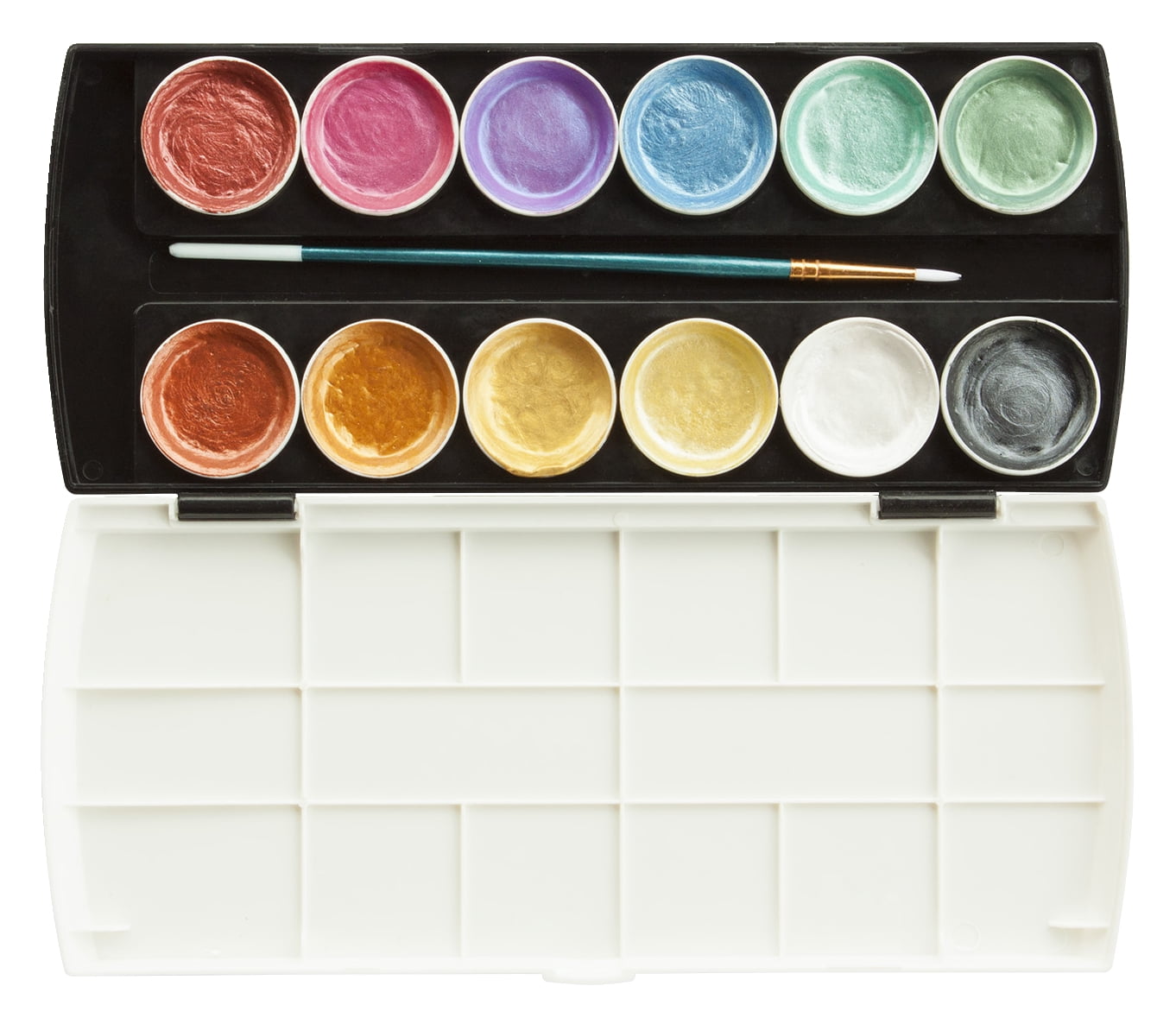 Jack Richeson Semi-Moist Collegiate Watercolors, 12 Metallic Colors